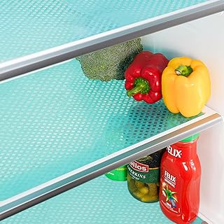 Bloss Refrigerator Liners for Shelves, Refrigerator Mats Liners, Easy to Clean Fridge Liners, Non-Adhesive Shelf Liner, Washing Machine Mats, Blue 18" x 78"