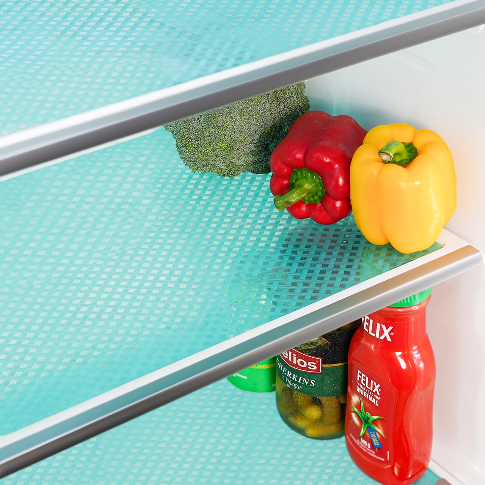 Bloss Refrigerator Liners 12" x 157", Easy to Clean Fridge Liners, Washable Refrigerator Shelf Liners, Refrigerator Mats for Top Freezer, Protect