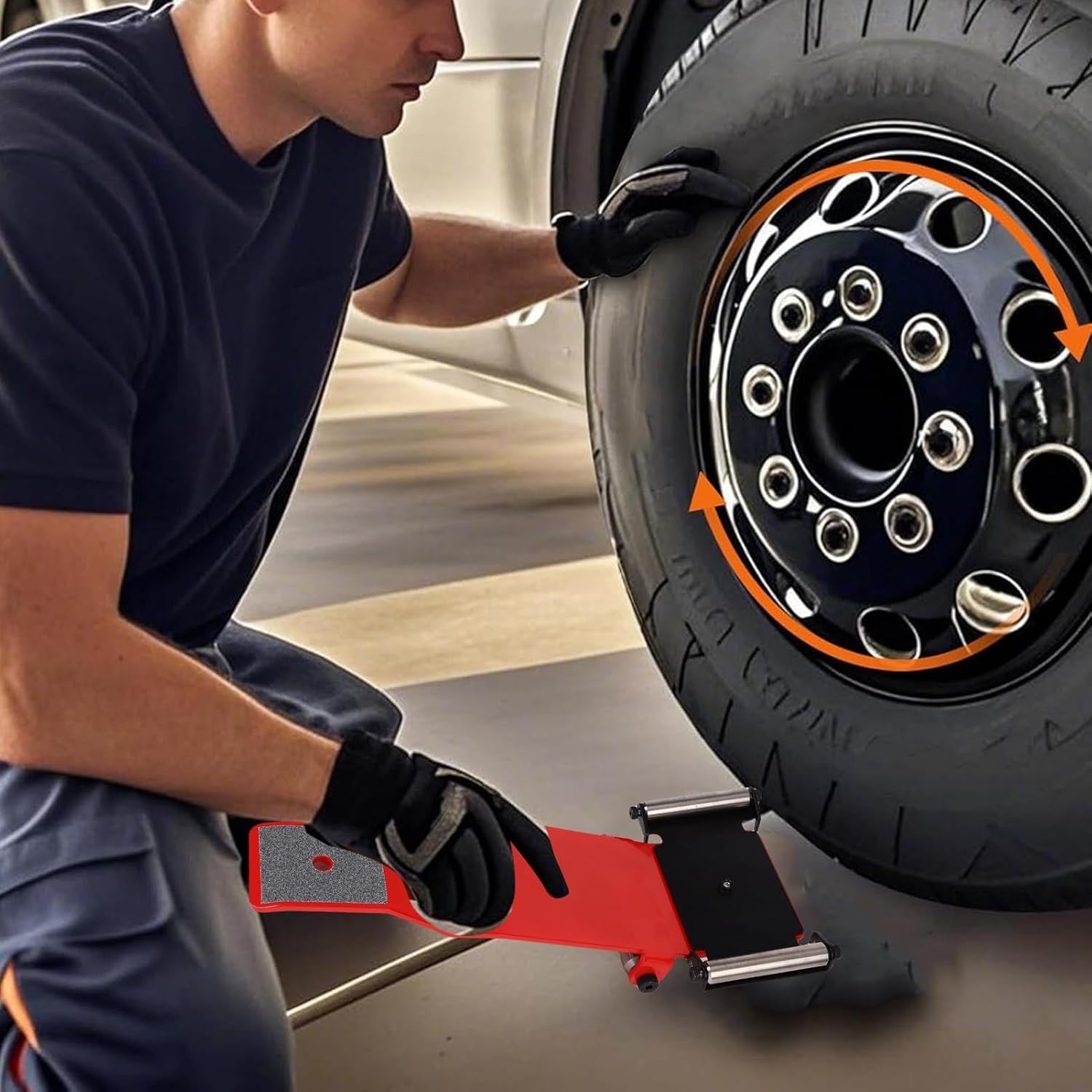 ciciglow Heavy Duty Tire Jack Tool, Portable Tire Lifter with Roller Plate for Cars SUVs Trucks Motorcycles ATVs UTVs Easy Alignment Rotation