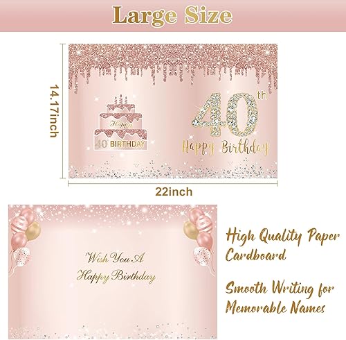 Vista 26 de Tarjeta grande de cumpleaños de 15 años con sobre, tarjeta de feliz cumpleaños 15 jumbo para niña, tarjetas de felicitación extra grandes para libro