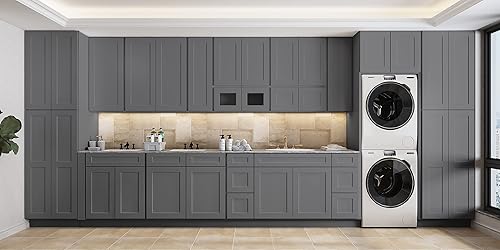 Miniatura 7 de LOVMOR Vanidad de baño de 24 pulgadas, gabinete base de cocina, unidad de almacenamiento de fregadero individual, armario de almacenamiento para