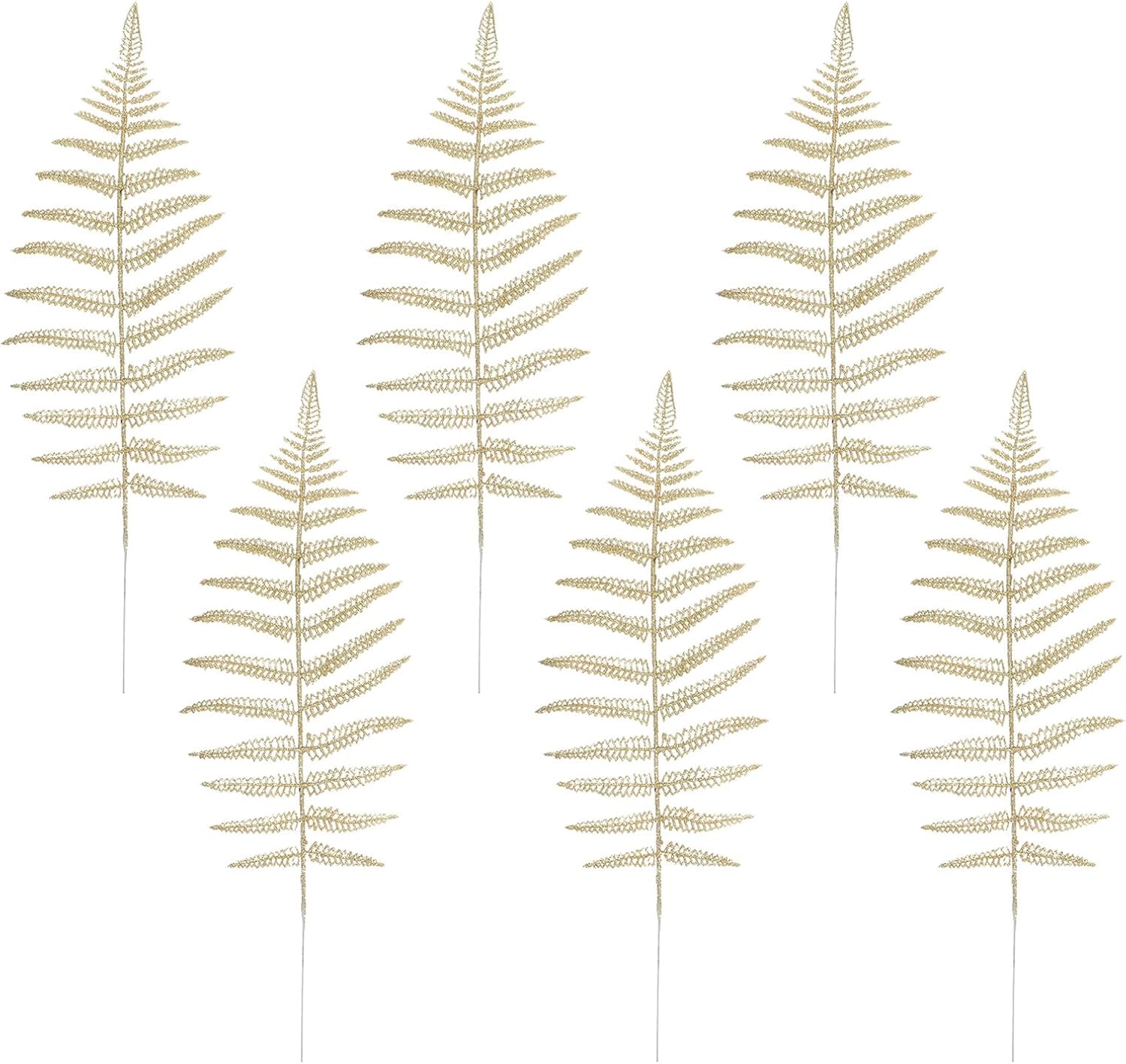 TEHAUX 6 Pcs Christmas Faux Leaf Picks Artificial Xmas Leaf Decoration for Floral Arrangement DIY Wreath Home Garden Festival Craft