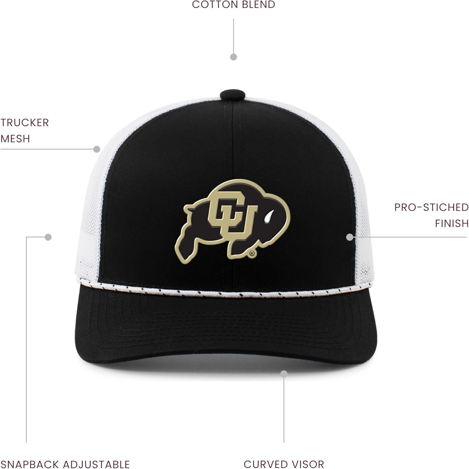 Pacific Headwear Trucker Snapback Braid Cap - Image 3