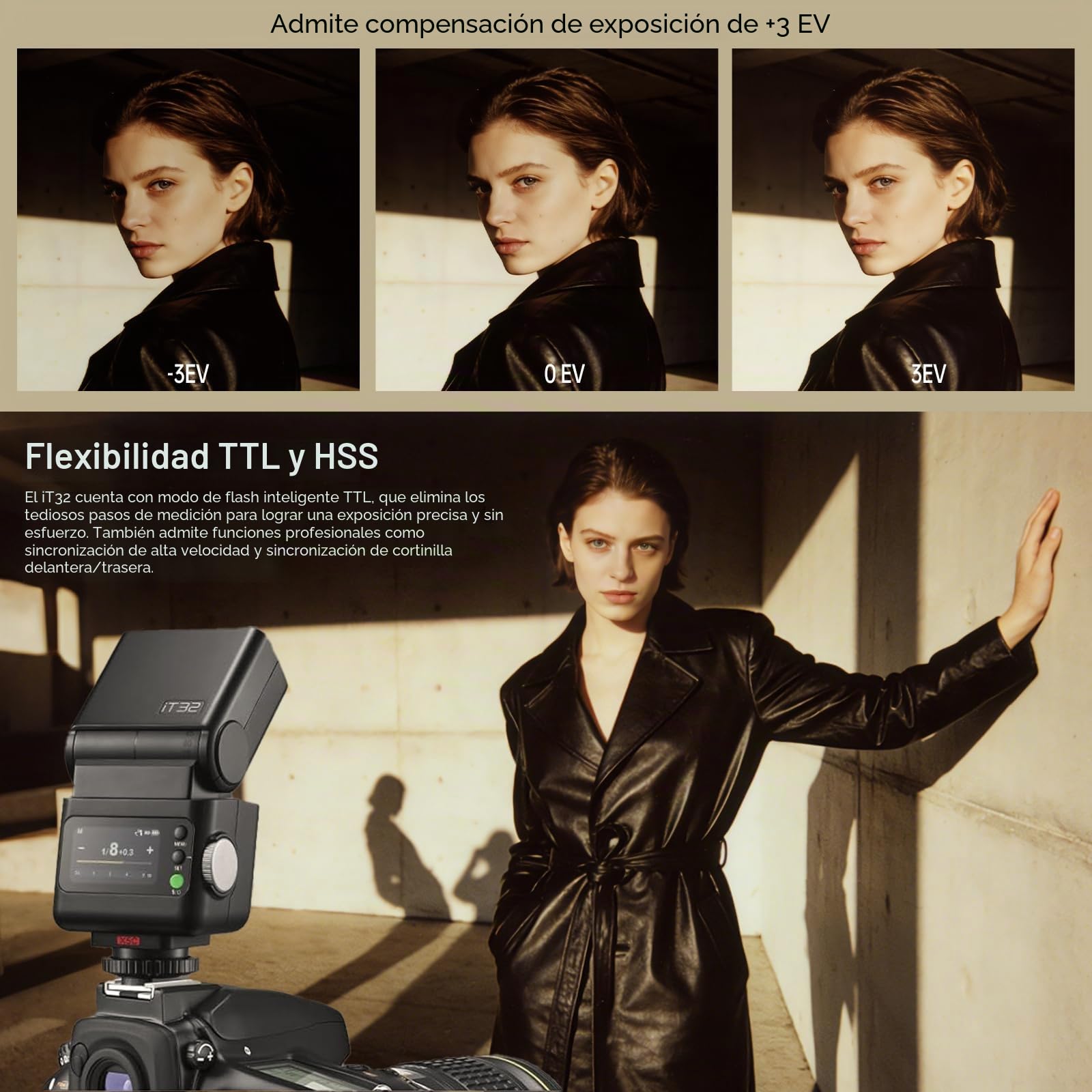 Godox iT32 TTL - Flash de cámara con X5S para Sony, zapata magnética y disparador 2 en 1, HSS 1/8000s, 2.4G inalámbrico, compatible con a7 IV, a7C II, a7C, a6700, ZV-E10 II, ZV-E1, lámpara de modelado