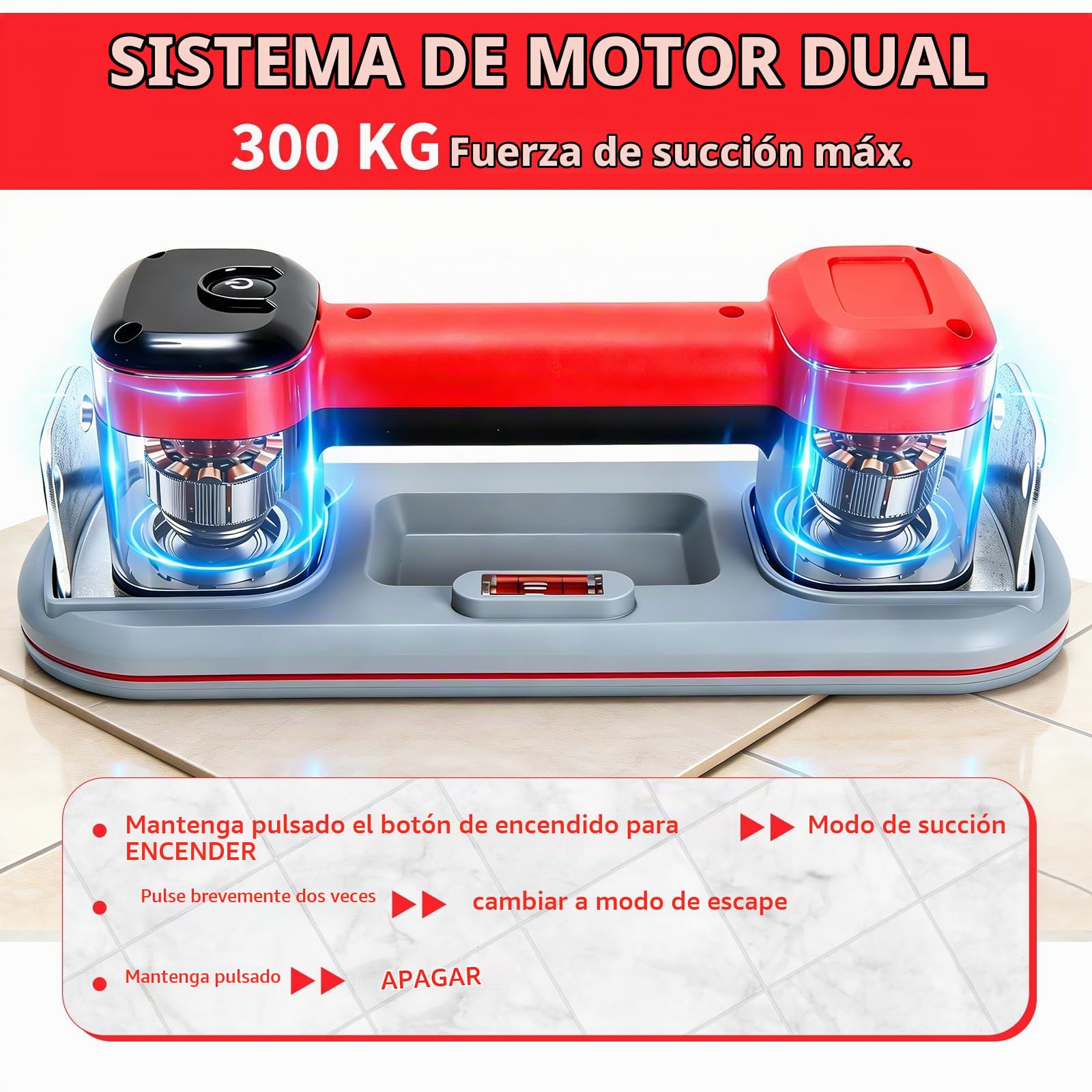 Ventosa para Azulejos Cristal, 300 kg Fuerza Sujeción