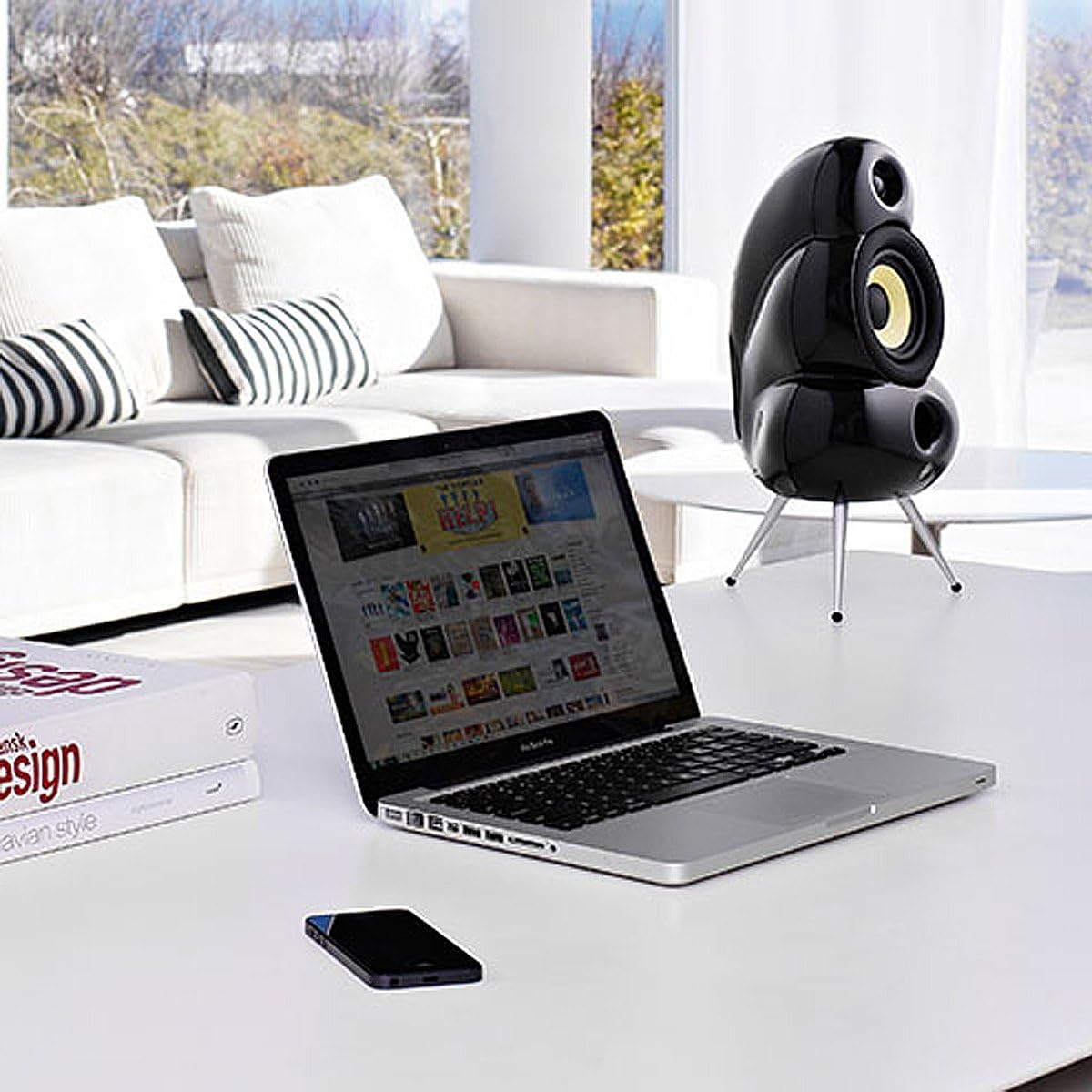 Scandyna Wireless Bluetooth Small PodSpeakers with iPhone and iPod Stream - Black