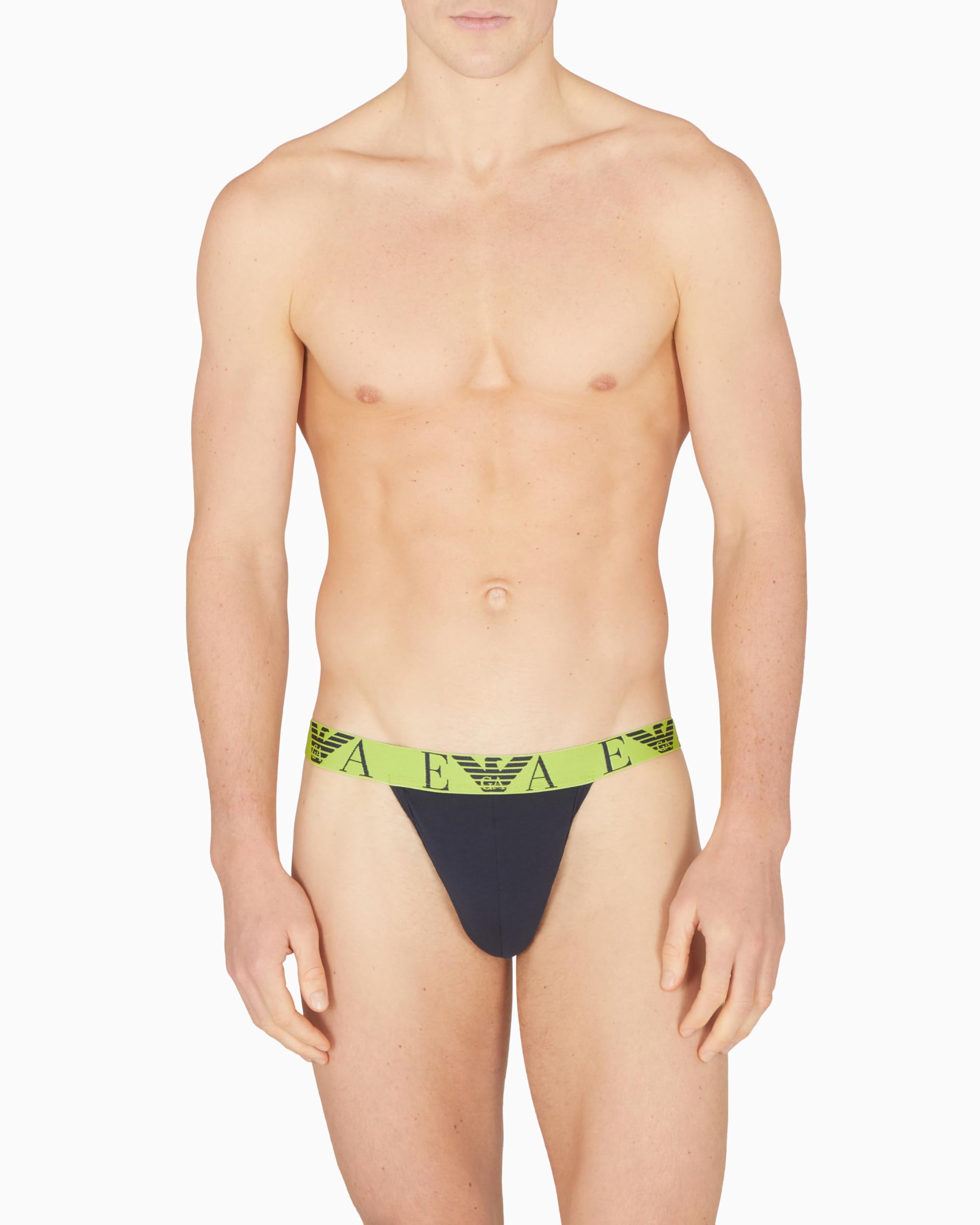 Emporio Armani Bold Monogram 2-Pack Thong Slip a Tanga Uomo (Pacco da 2)