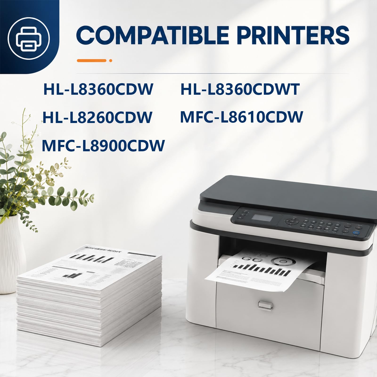 Kit unità tamburo DR431CL (non toner) compatibile con Brother DR431CL, tamburo di ricambio per HL-L8360CDW HL-L8360CDWT HL-L8260CDW MFC-L8610CDW MFC-L8900CDW, testo nitido,1Pack