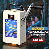 Vista 3 de 150W Hand Crank Generator, Portable Power Station w/Folding Handle, Aluminum Alloy Small Inverter Generator Rechargeable for Home Camping Outdoor