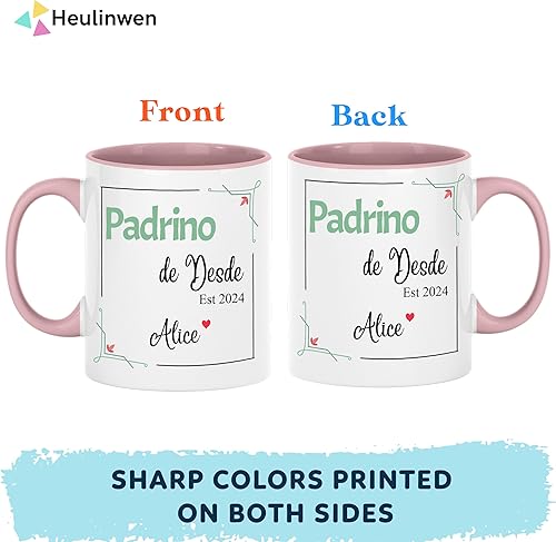 Miniatura 3 de Padrinos De Bautizo Propuesta Set 2 Tazas Café 11Oz, Quieres Ser Mis Padrinos De Bautizo, Quieres Ser Mi Madrina est 2024, Recuerdos De Bautizo Para
