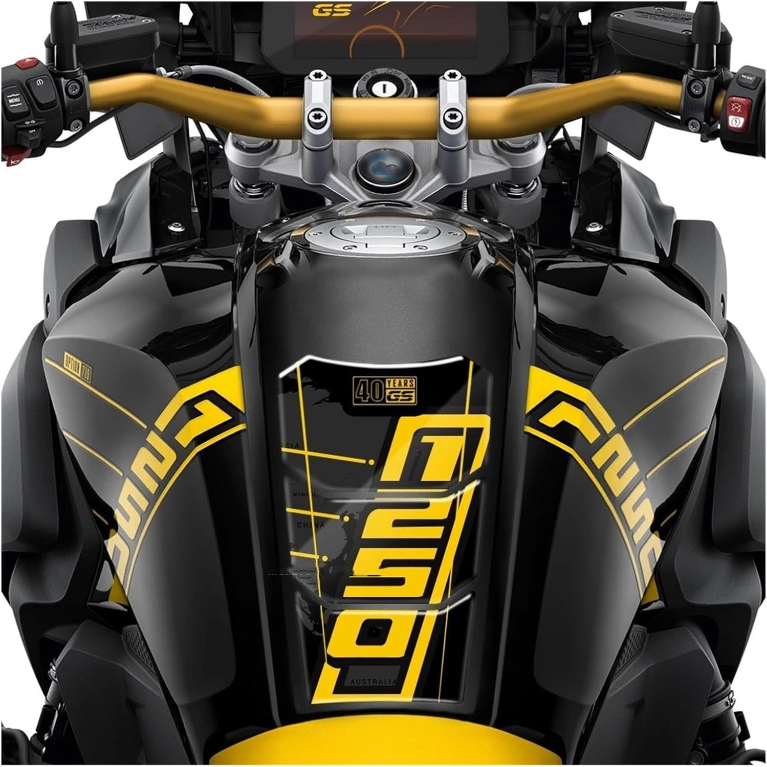Fuel Tank Sticker for BM&W Motorrad R1250GS Adventure 2019-2022 3D Resin Motorcycle Tank Pad Sticker 40 Years GS