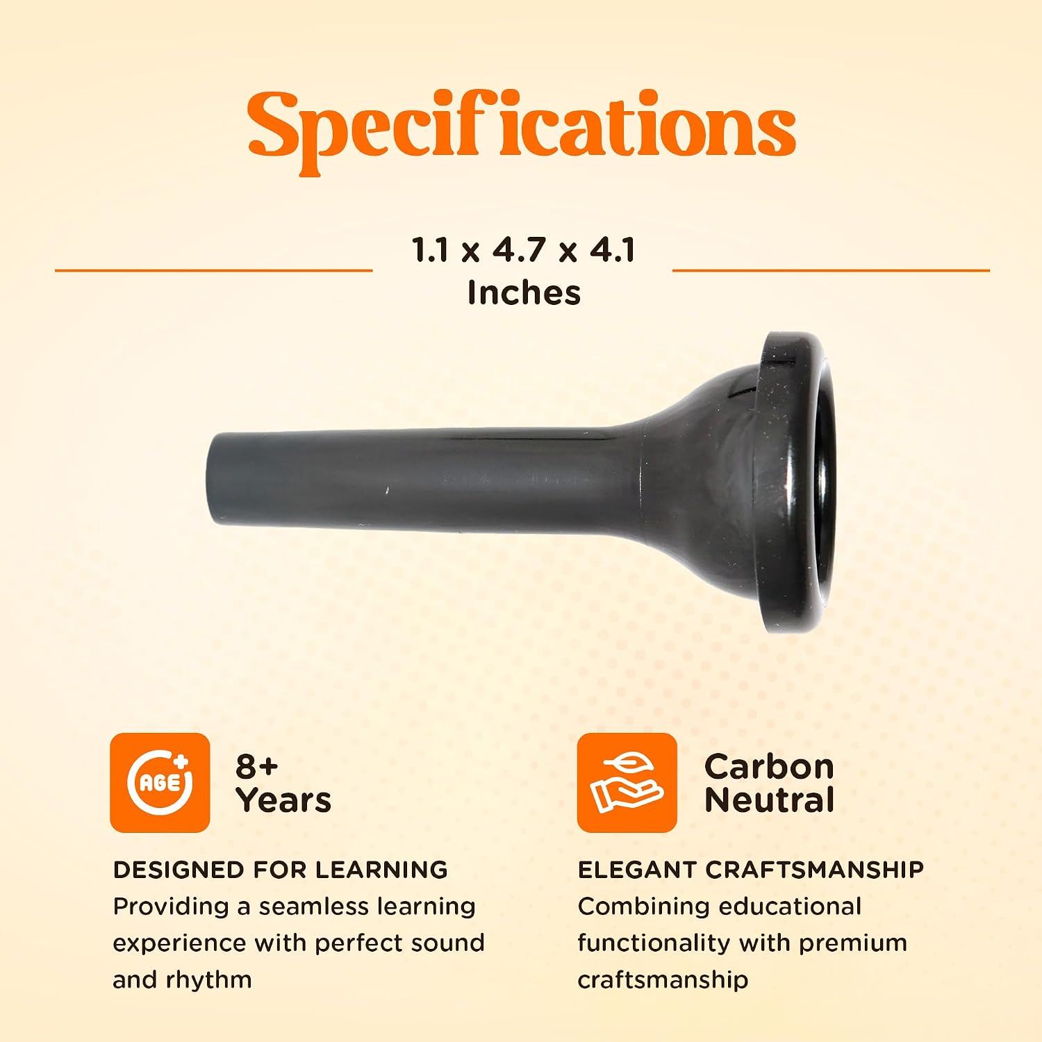 pBone 1.5G Large Shank Plastic Trombone Mouthpiece PBMPC15G - Fun and Affordable Trombone Mouthpiece for Beginners to Intermediate - BB - Durable ABS Plastic Construction - Black