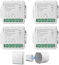 Smart Switch Module WiFi Roller Shutter Switch Module with Run Time Setting Compatible with Google Home/Smart Life/Tuya App (4 Pack) White