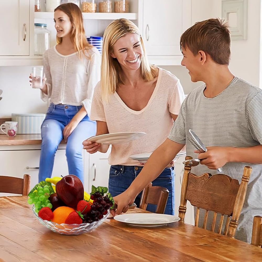 11 Pcs Fake Fruit Artificial Plastic Foam Fruits Faux Simulation Fake Apples Bananas Oranges Strawberries Grapes for Home Kitchen Holiday Party Photography Props Lifelike Decorate