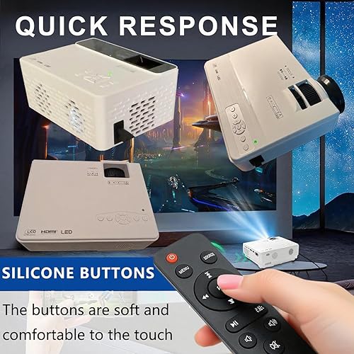 Miniatura 4 de Control remoto de repuesto para mini proyector, compatible con TMY V08, AuKing M8-F, NISOO M10, PANSEBA HI-04 Mini proyector (1 unidad)