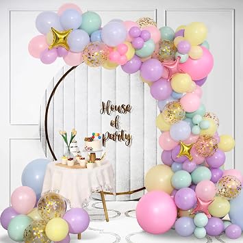 Pastel Balloon Garland Arch Kit, Different Sizes Rainbow Balloon Arch, Pastel Party Balloons Arch for Birthday Party, Baby Shower, Bridal Wedding, Anniversary Party Decoration