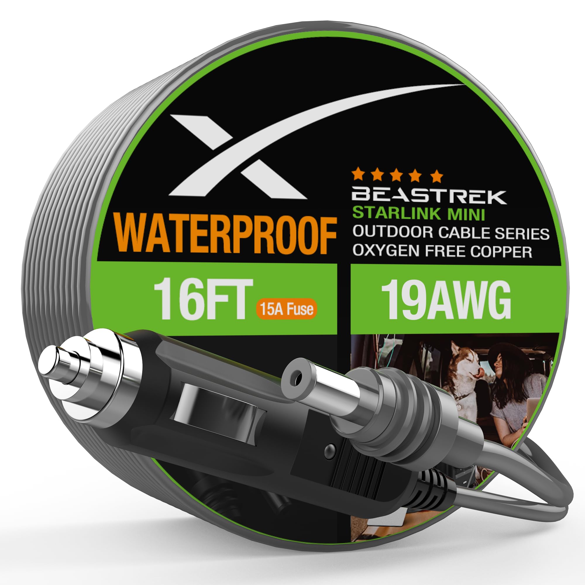 Starlink Mini Power Cable Cigarette Lighter Adapter, Car Charger for Starlink Mini, Waterproof DC Male to Cigarette 12V-24V Adapter, Starlink Mini