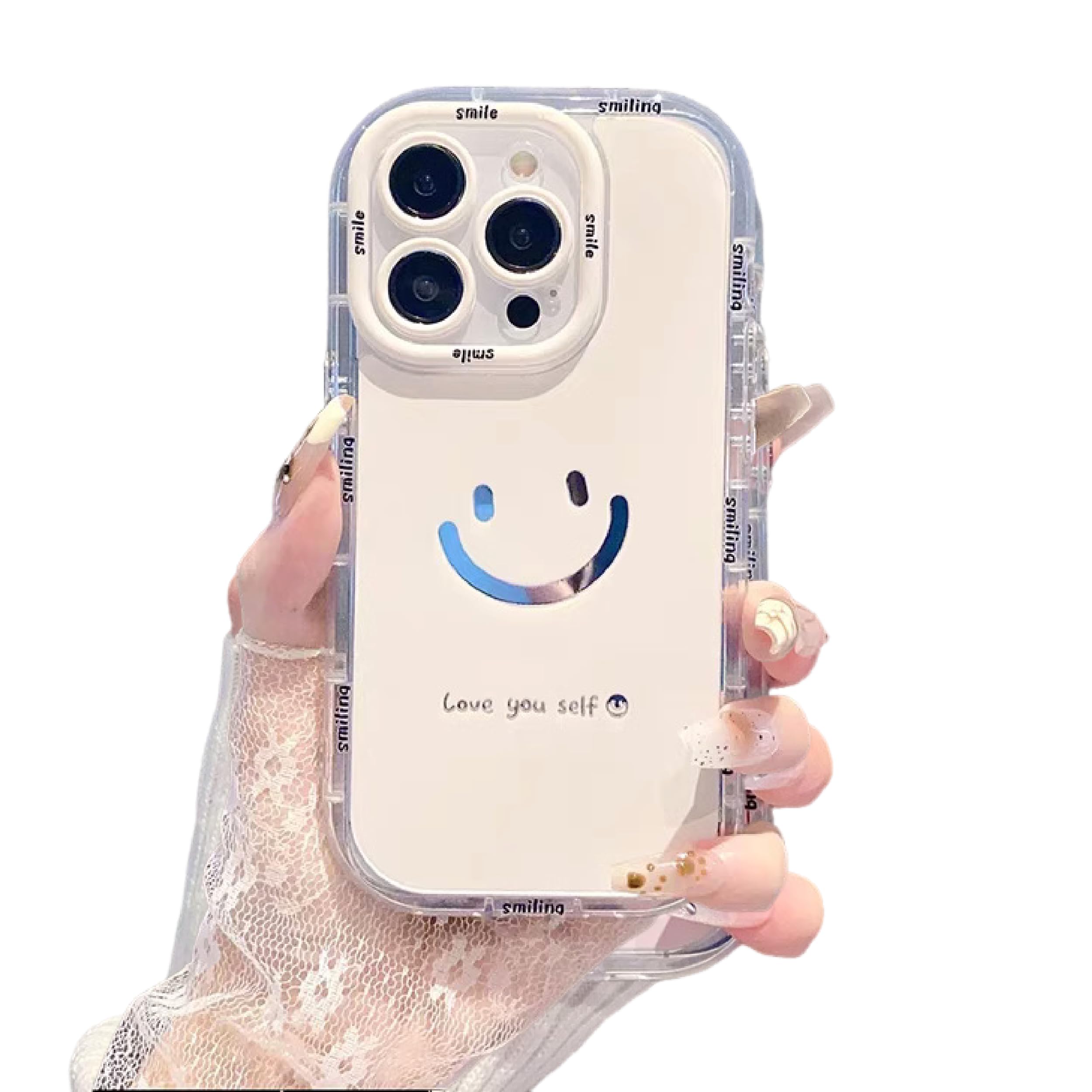 Yindella Cute Smile Face Phone Back Cover Case with Love Yourself