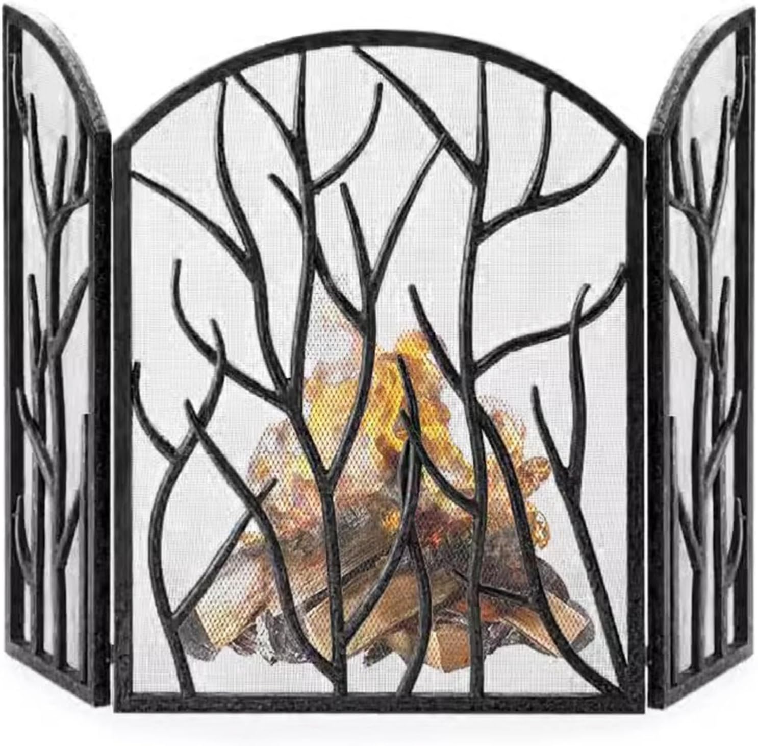 Amazon.com: Innovz Gold/Black Branches Fireplace Screens Decorative ...
