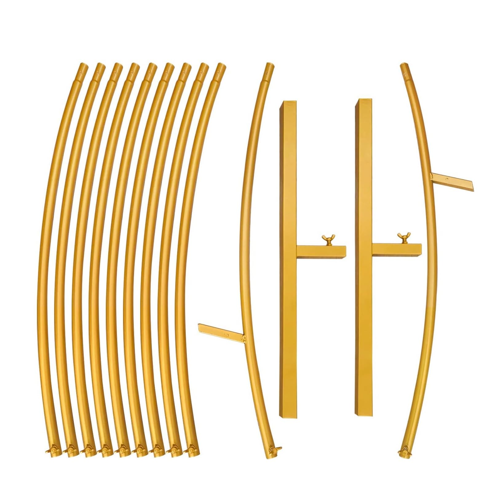 HJXGQJM Rundes Ballonbogen-Set, Hochzeit Bogen Hochzeitsbogen Hintergrund Ständer, Metall Luftballon Bogen Kit, Deko Rahmen Traubogen Hintergrund Ständer Für Party Events (Gold)(White,200cm)