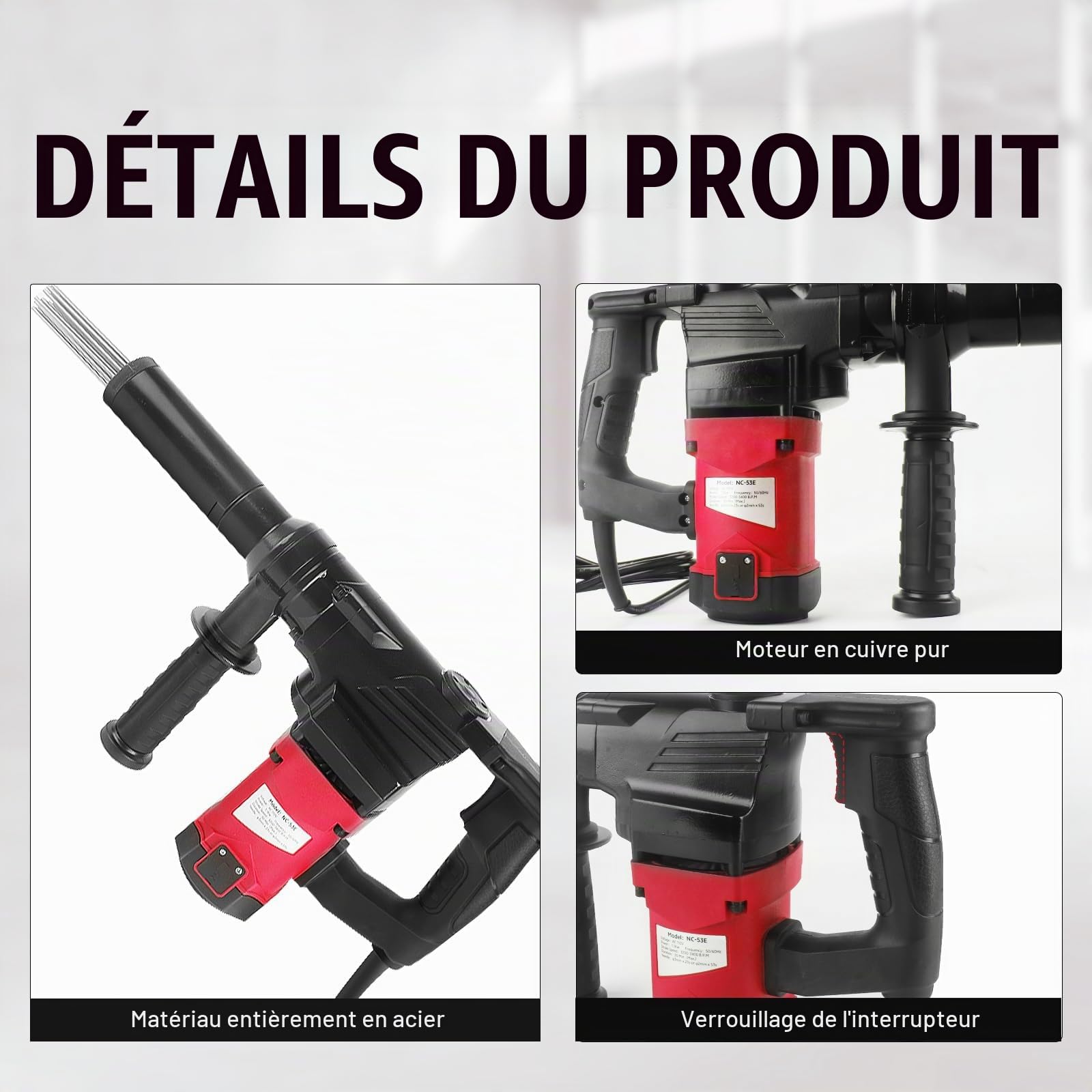 SWANSOFT Détartreur D'aiguille Électrique, 220V 1100W Détartreur à Aiguille de Qualité Industrielle pour L'élimination de la Rouille (53E)