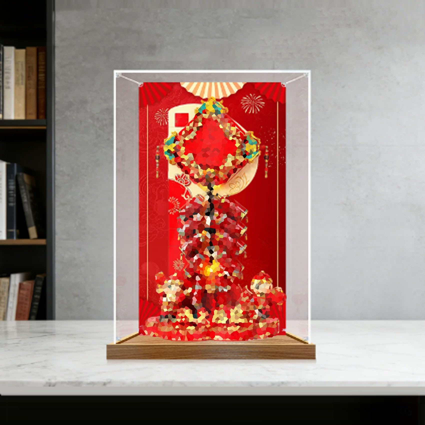 Dustproof acrylic Display Case for Le-go 80118 Model (Background3mmB)