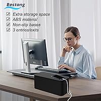 Vista 5 de Caja oculta de regleta de alimentación – Caja de almacenamiento de cables para cable de extensión, regletas de alimentación y protector