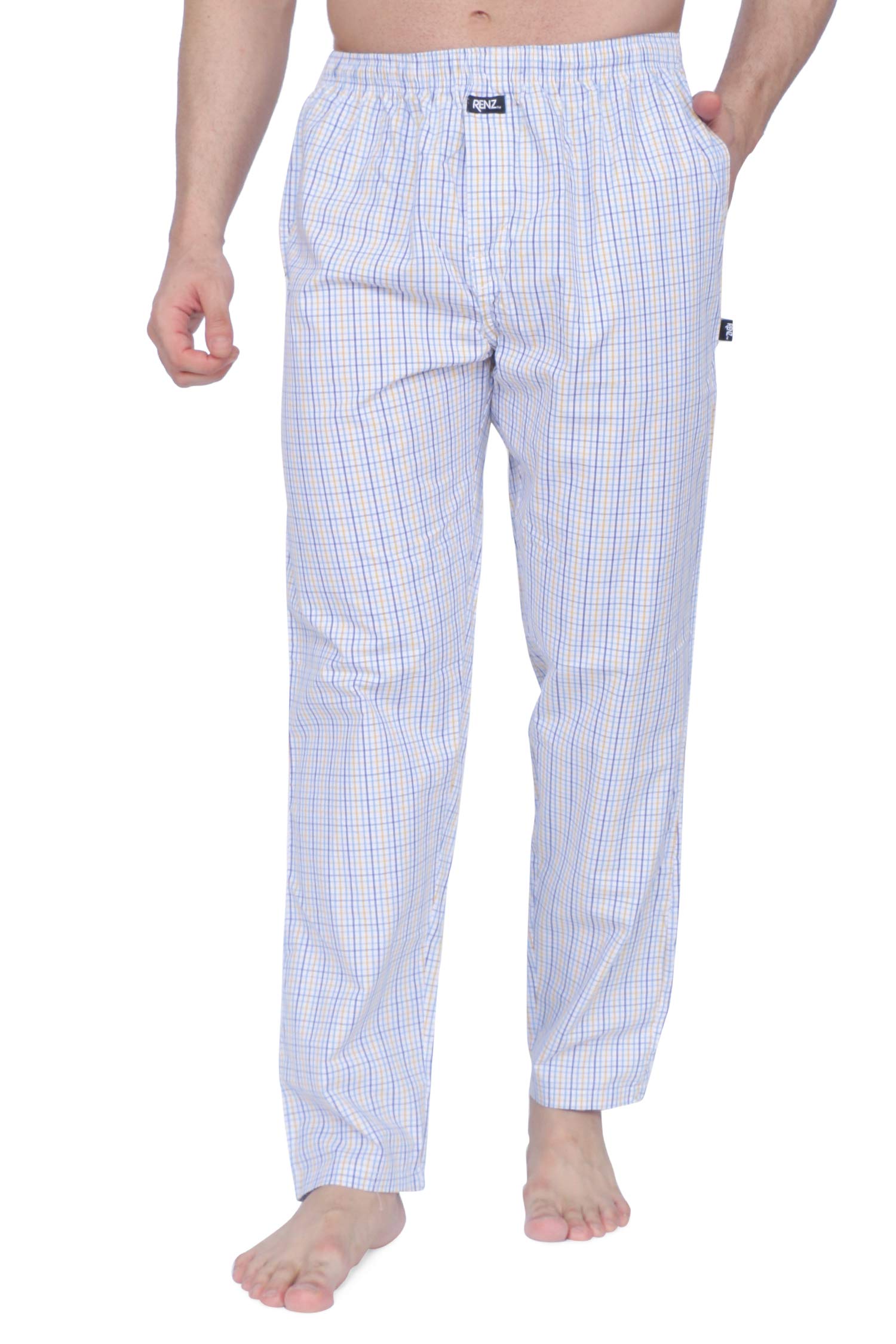 renz | Men's Checks 100% Cotton Pyjamas | Soft Cotton Casual Night| Elastic Waist Regular Fit Mens jammies | Light Weight Mens long Pyjamas wear for Men.-picture-18