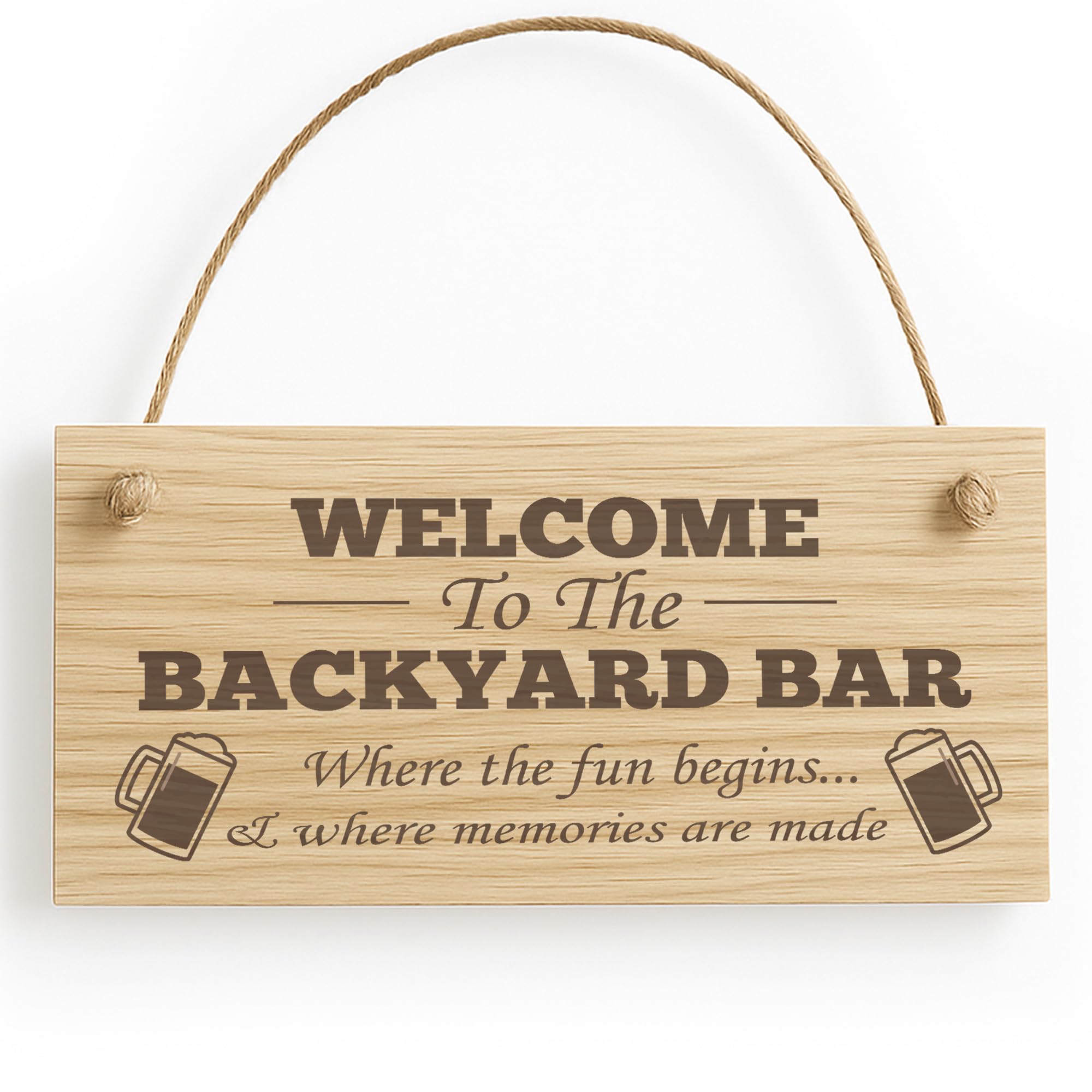 Red Ocean BACKYARD BAR Sign Engraved Wood Sign Hanging Door Wall Bar Sign Pub Sign Alcohol Gift