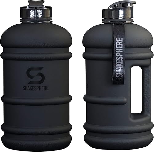 SHAKESPHERE Botella de agua deportiva grande  Botella de hidratación sin BPA, color negro, ideal para deportes, camping, al aire libre, ciclismo y