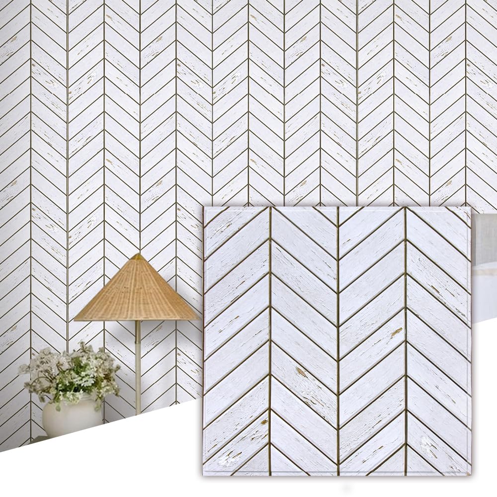 Commomy 10 Pcs 3D Peel and Stick Wood Wall Panels for Walls -11.8"x11.8" Ultralight Thin PVC 3D Faux Wood Panels Peel and Stick Shiplap Planks