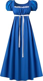 Halloween Regency Dress Costume for Women, Bridgerton Dress Empire Waist Victorian Ball Gown