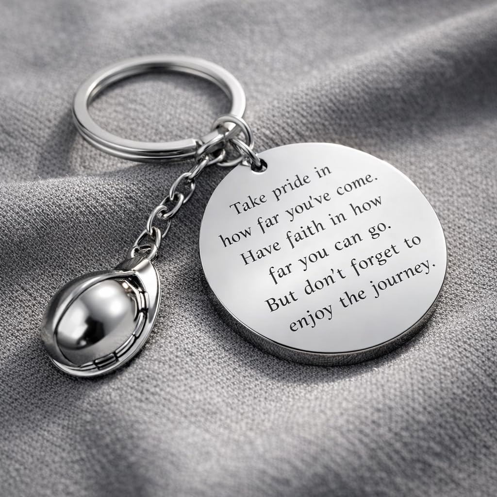 2PC Safety Helmet Keychain Metal Keyring Appreciation Gift for Construction Engineers and Workers