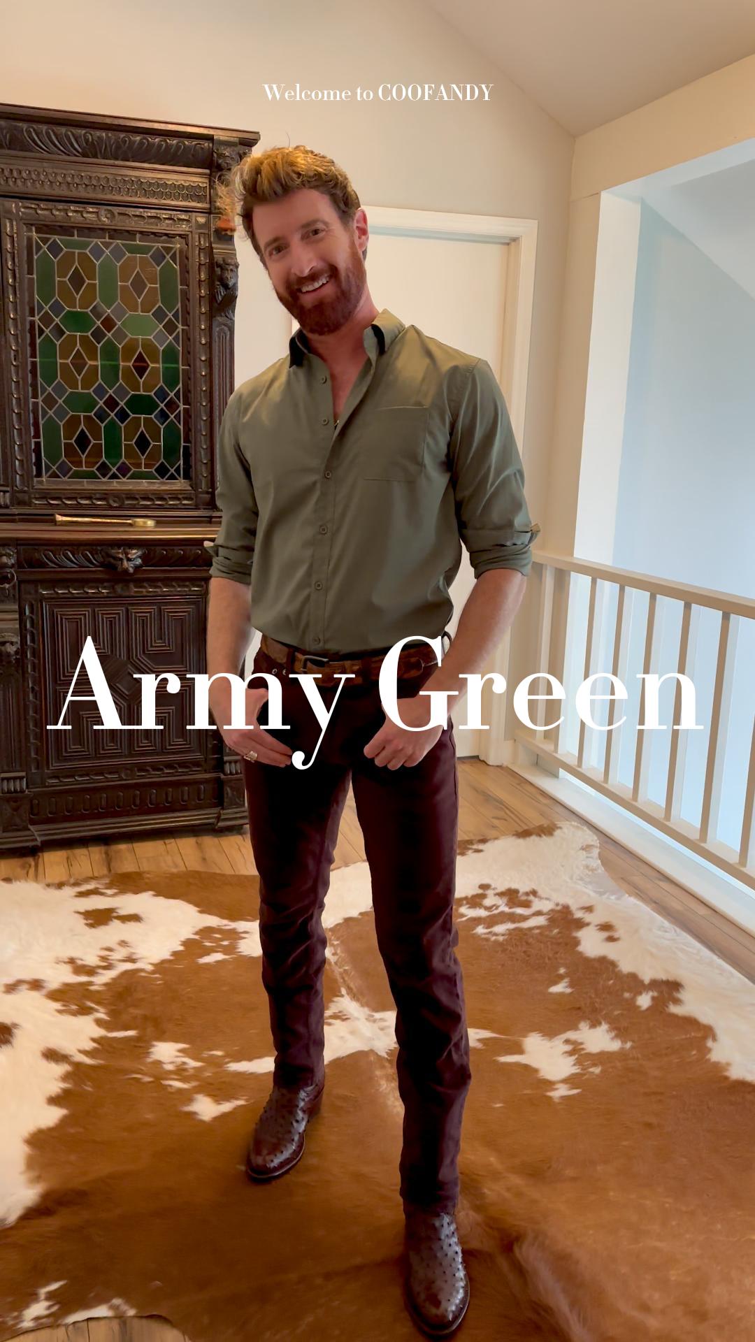 Amazon.com: COOFANDY Mens Slim Fit Dress Shirt Business Casual Shirt Button  Down Shirt with Pocket Army Green S : Clothing, Shoes & Jewelry