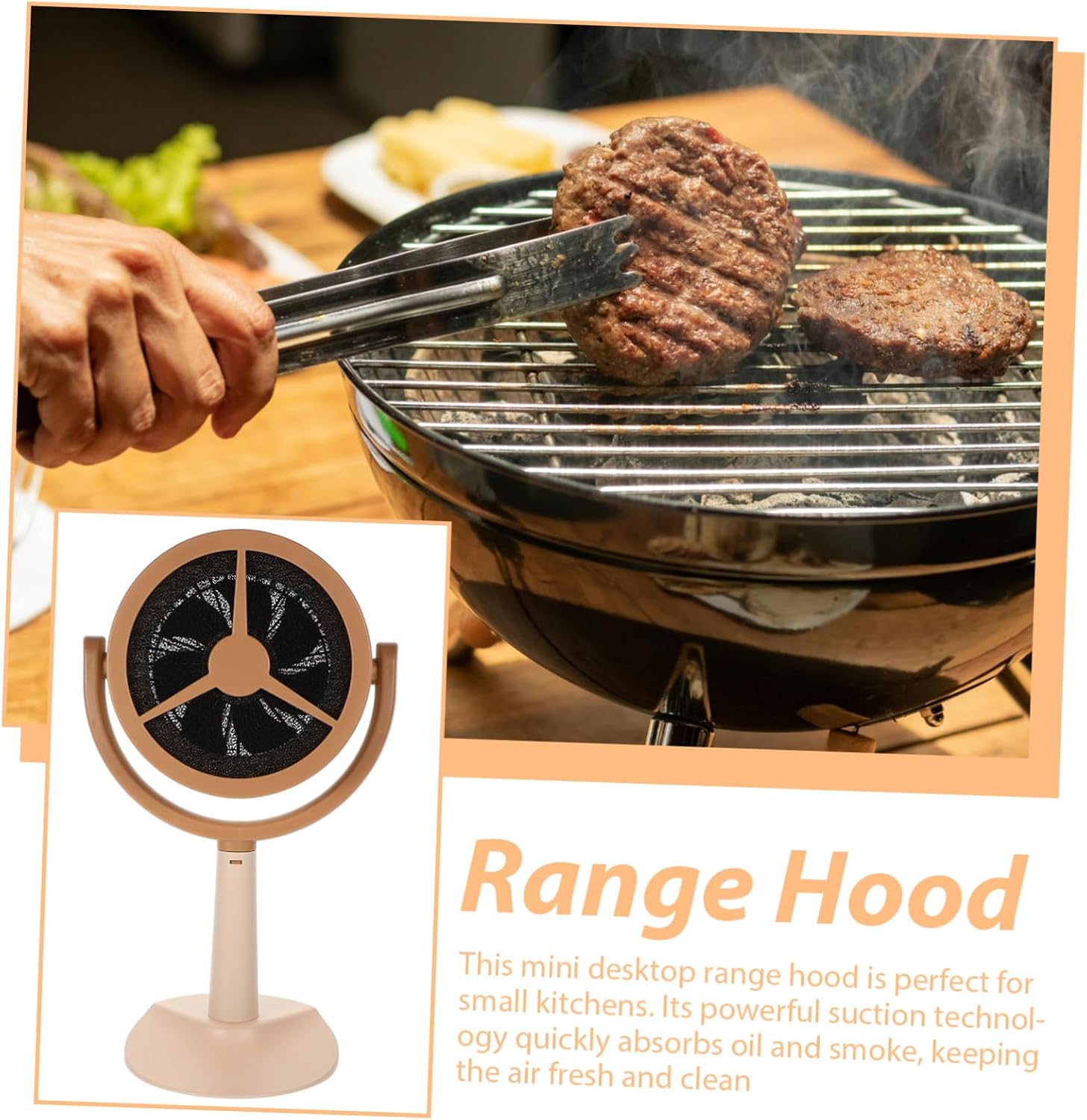 balacoo 1set Usb Mini Desktop Cooker Hood Portable Extractor for Hot Pot Bbq Compact Kitchen Range Hood for Efficient Removal Quiet for Spaces