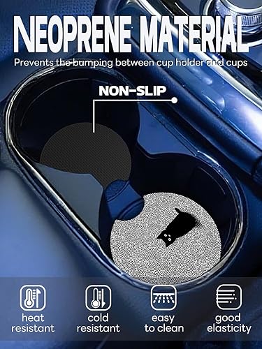 Vista 32 de WOCOCN Posavasos para automóvil, 2.75 pulgadas, antideslizantes y absorbentes, bonitos accesorios de decoración para portavasos de automóvil, Vaca