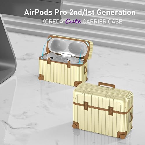 Miniatura 9 de Funda para AirPods Pro 2, diseño de maleta divertida de KOREDA para Airpods Pro de 2 generación1 generación (202320222019), bonita funda protectora