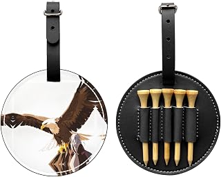 Eagle with Wings Spread Black Golf tee Storage Bag - Durable and wear-Resistant Golf Accessories
