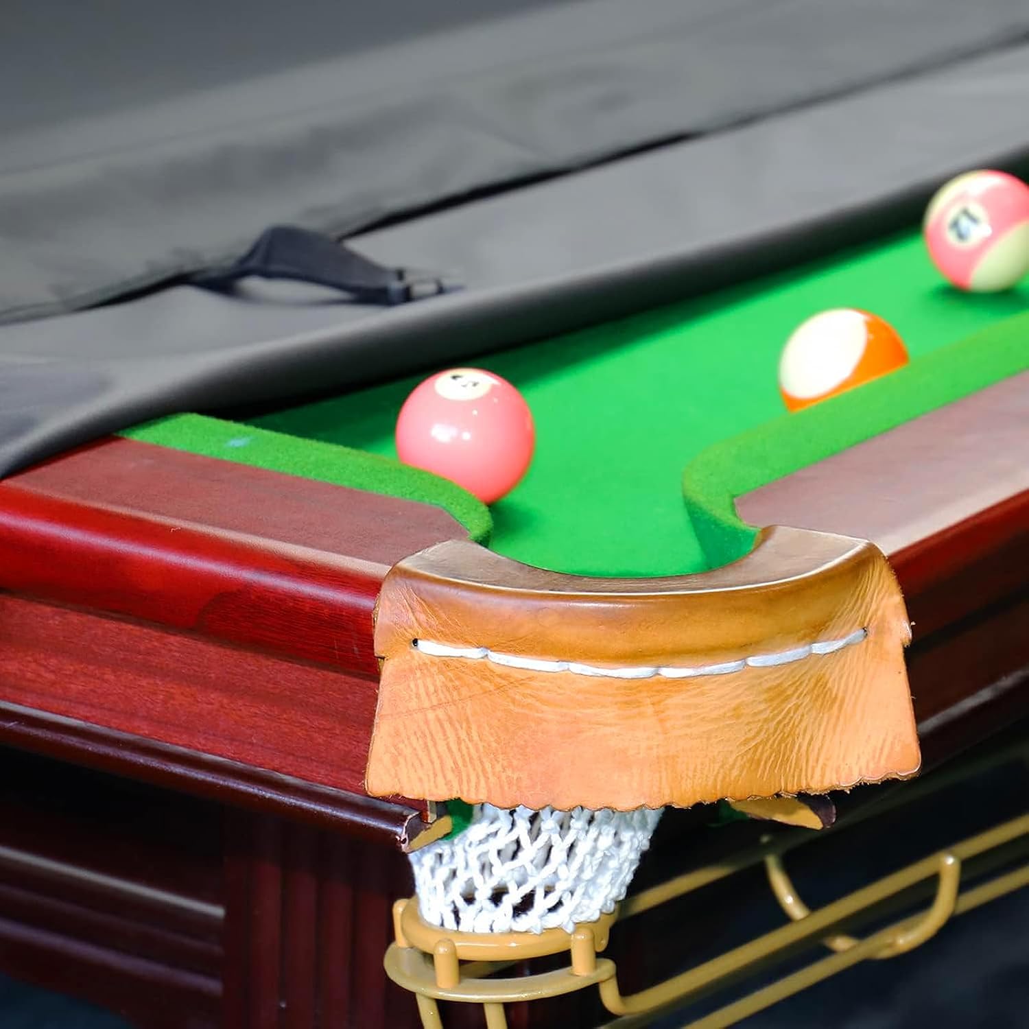 Billiard Table Cover Outdoor Waterproof Material Pool Table Cover with Windproof Buckle for 8FT Pool Table（Black）