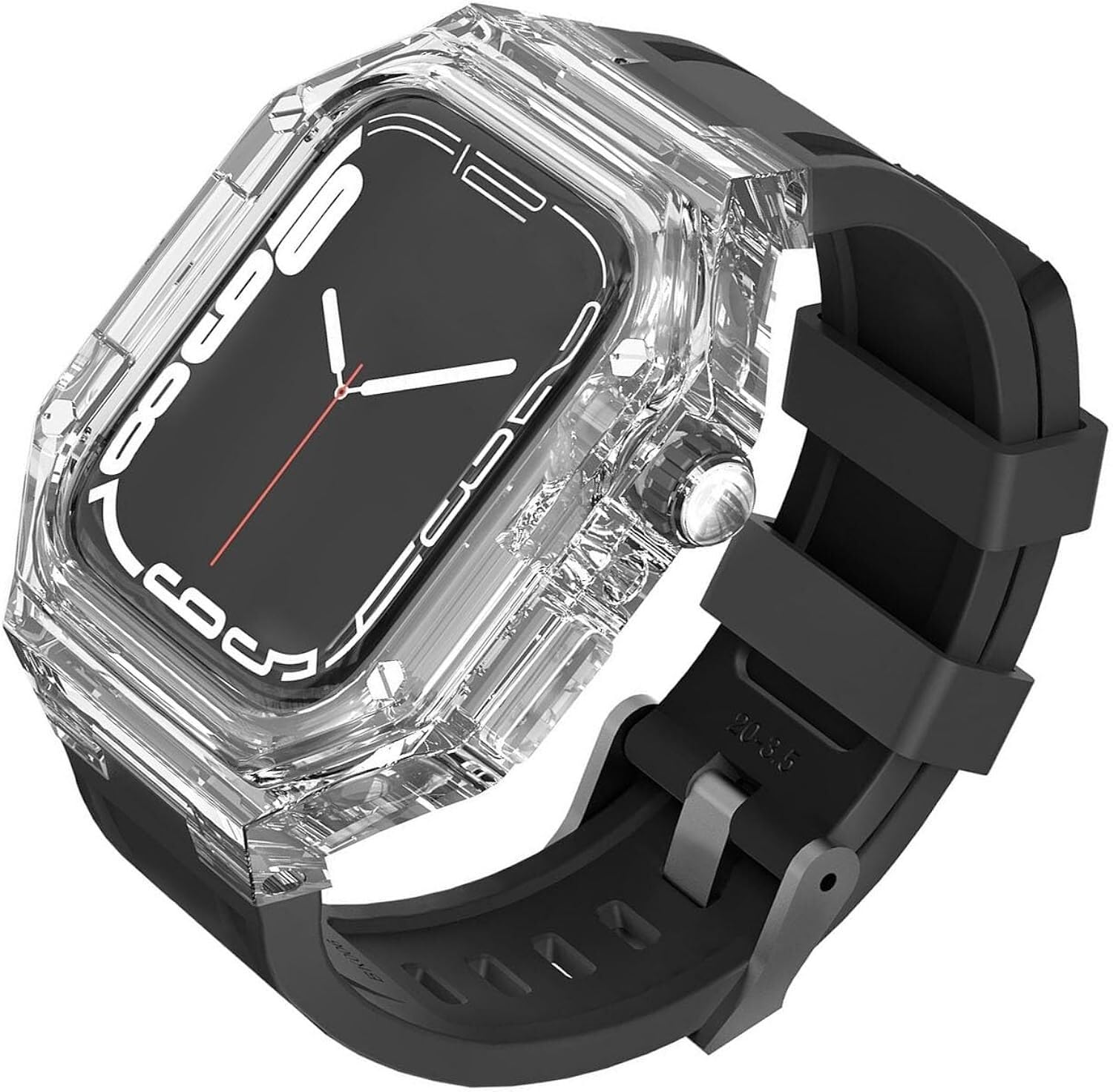 Bracelet de montre en caoutchouc avec kit de boîtier transparent 45mm - 7