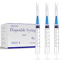 Vista 11 de Jeringa de 1ml/cc con aguja Luer Lock de calibre 25 de 1 pulgada, jeringas de muestra desechables de laboratorio, paquete de 20