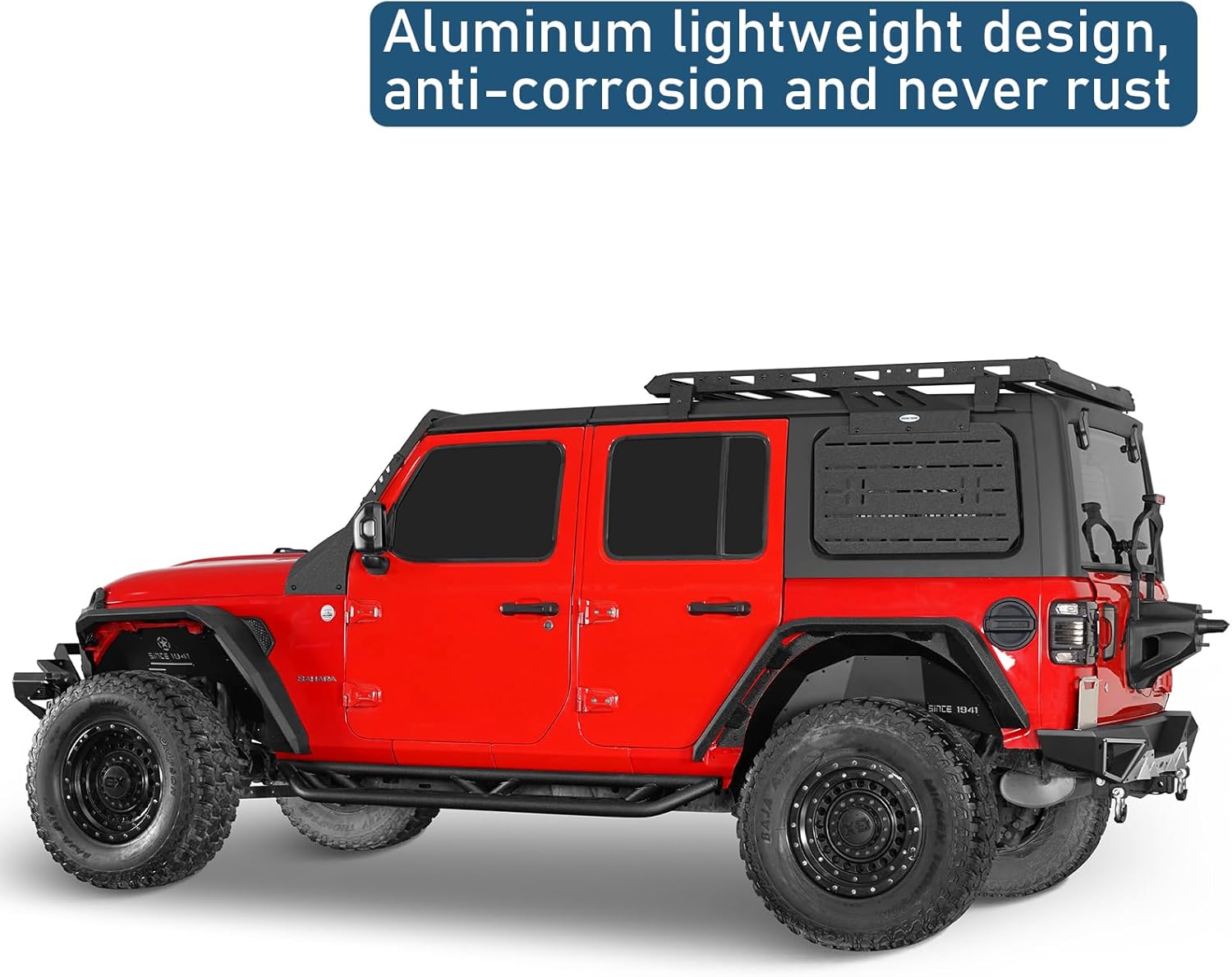 Hooke Road Aluminum Inner Fender Liners for 2018-2026 Jeep Wrangler JL 2-Door & Unlimited (Excl. Rubicon 3.6L), Lightweight Rustproof Front & Rear Wheel Well Protection, 4PCS