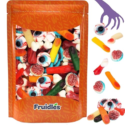 Fruidles Gomitas de Halloween que faltan partes del cuerpo, aperitivos divertidos y festivos (bolsa de 1 libra)