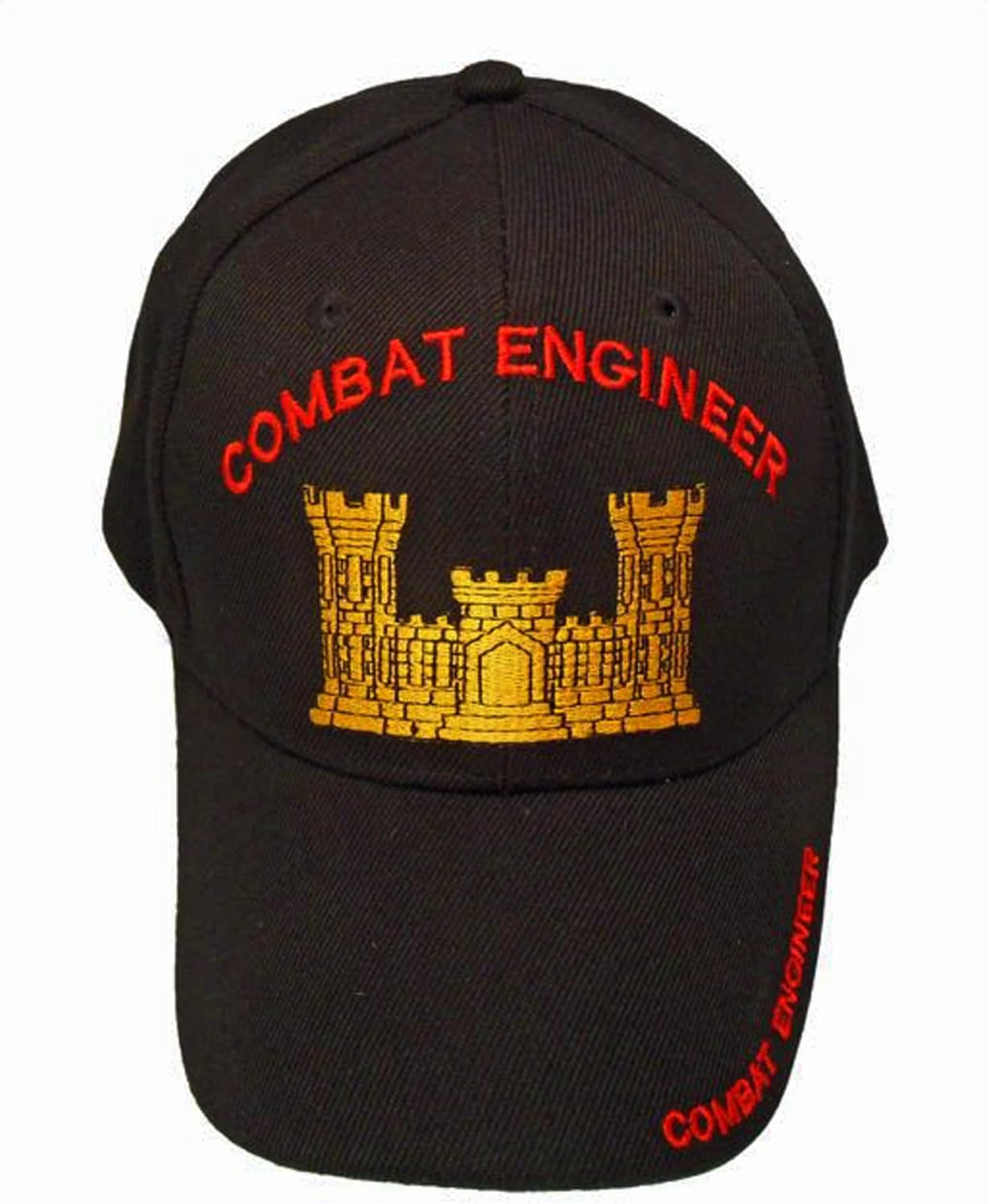 Army Combat Engineer Baseball Cap Black Hat and Sticker Mens Women Vet