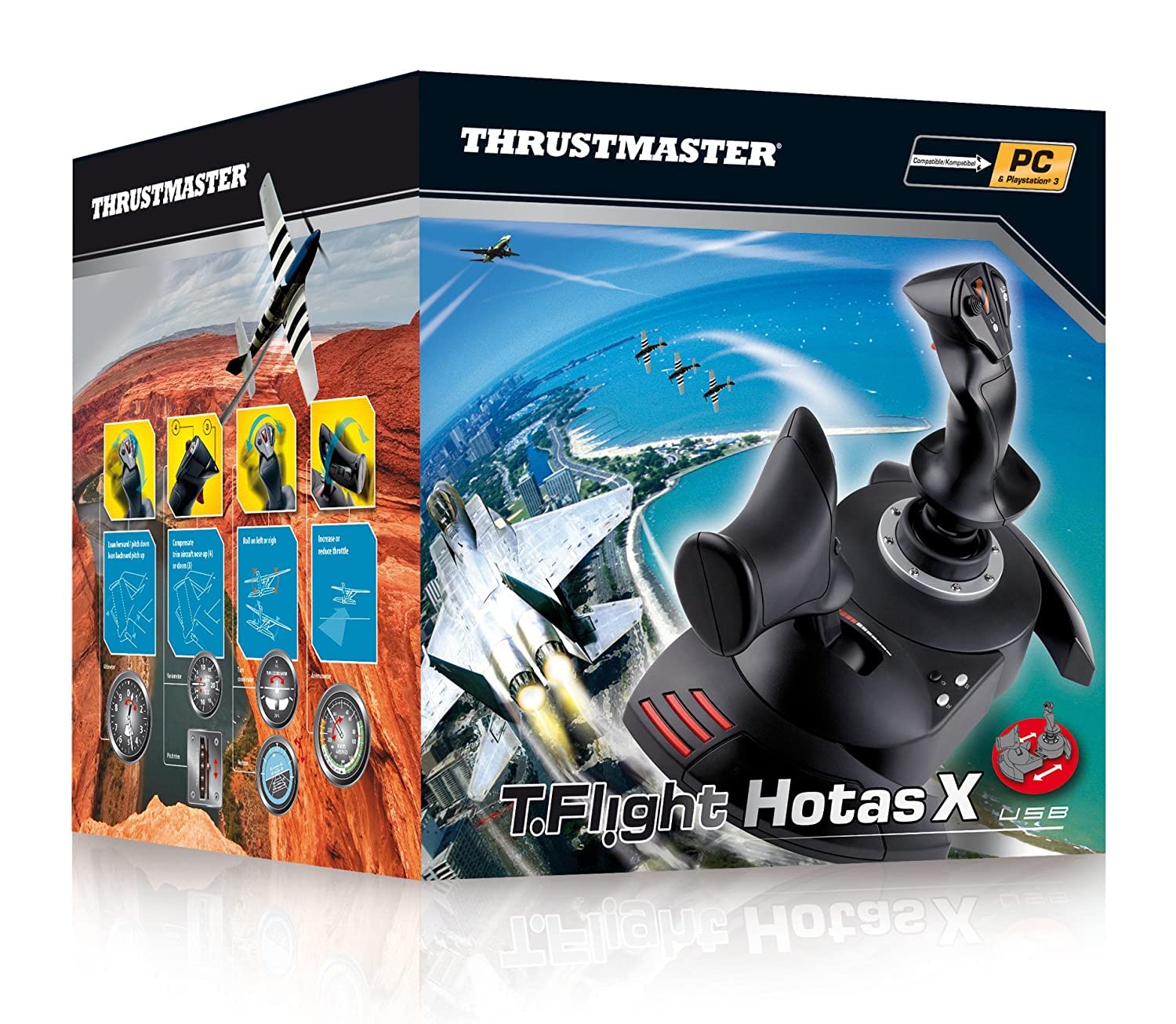 THRUSTMASTER JOYSTICK T-FLIGHT HOTAS X PARA PC/PS3 THRUSTMASTER T.FLIGHT HOTAS X, PALANCA DE MANDO, PC, PLAYSTATION 3, ALÁMBRICO