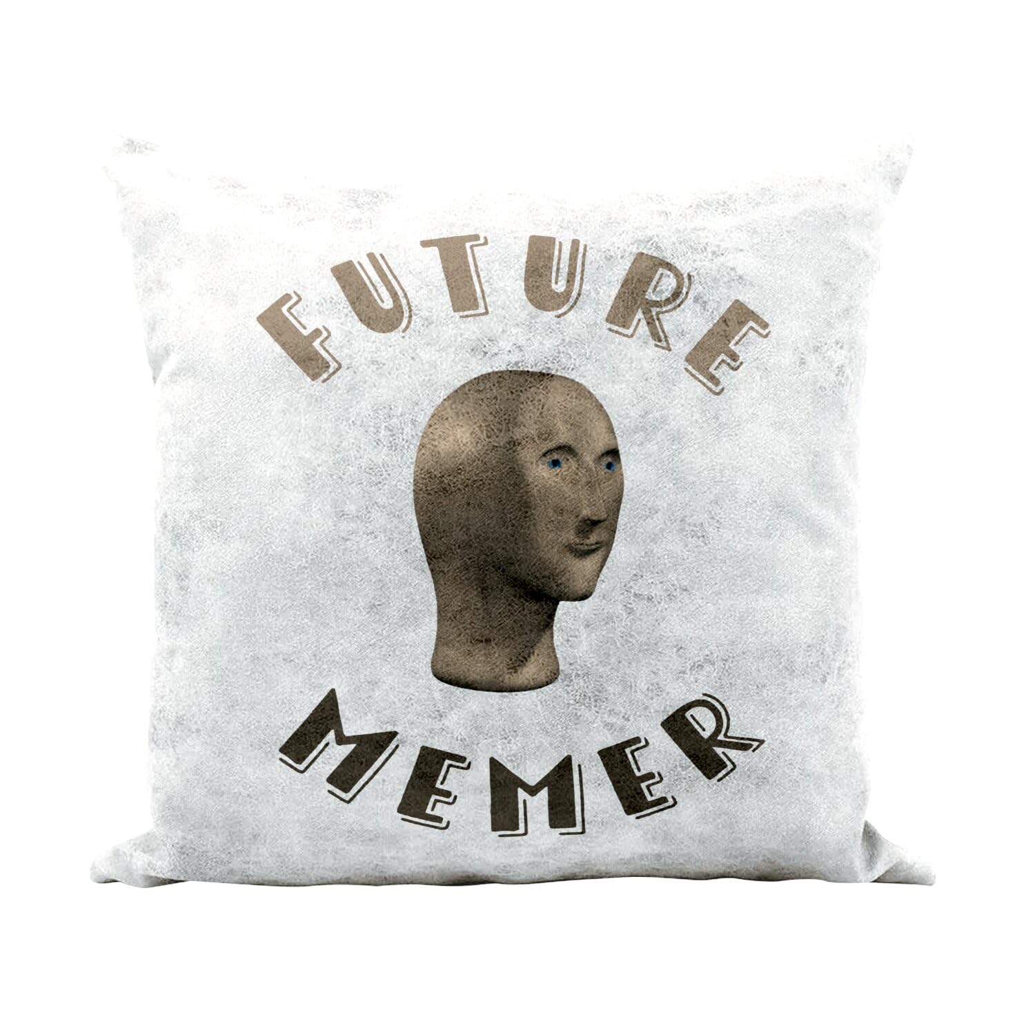 Coussin similicuir blanc 40x40 cm future memer geek culture deco