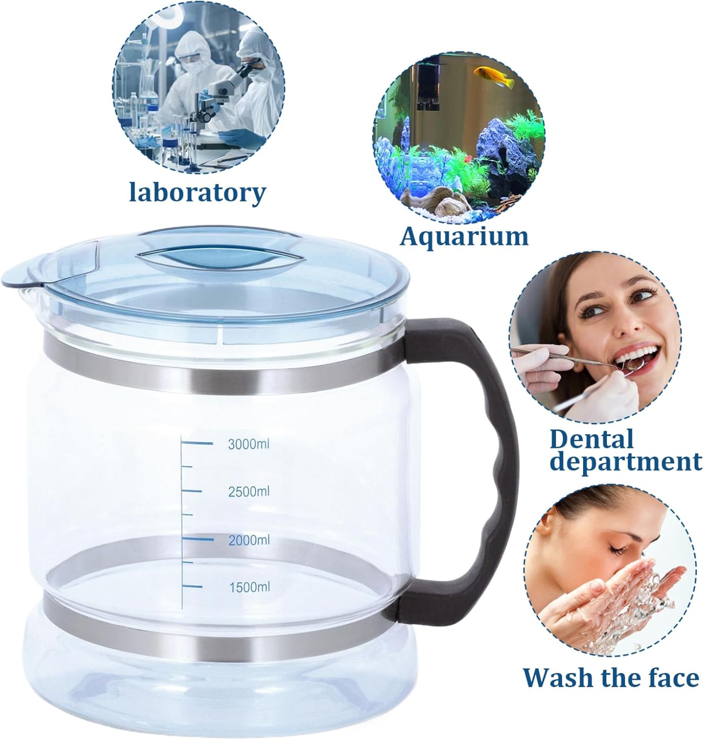 Clear Distilled Water 1 Gallon Jug, Replacement Water Distiller Glass Carafe with Scale, Portable Glass Water Filter Pitcher with HandleGlass Water Filter Pitcher, Distilled Water 1 Gallon Jug, Wa