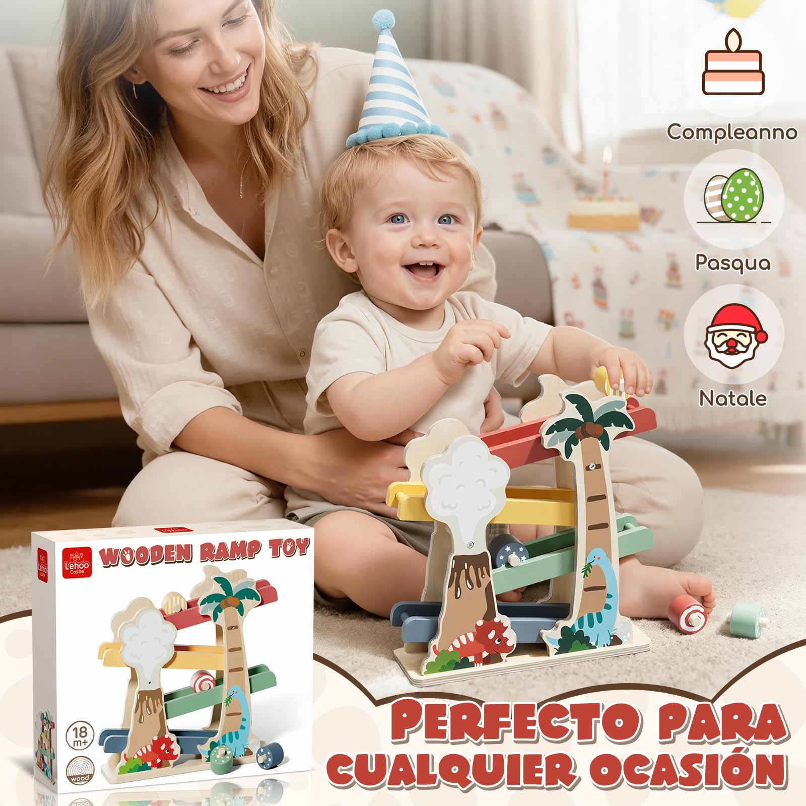 Lehoo Castle Juguetes Montessori 1 Años, Juguetes de Madera, Juguetes Bebe 1 Año, Regalo Niño 1 2 3 Años