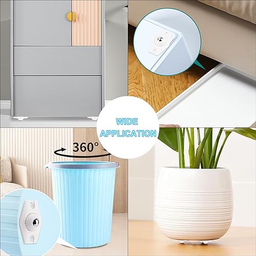 Miniatura 6 de 6 ruedas giratorias autoadhesivas, rotación de 360 grados, pasta de acero inoxidable universales, polea adhesiva deslizante para electrodomésticos,