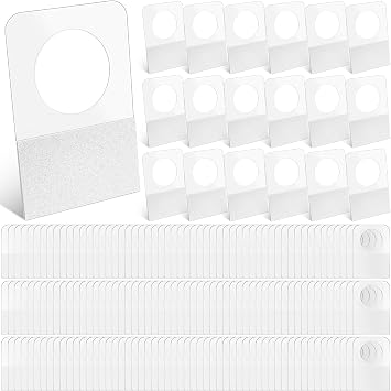 Blulu 3000 Pcs Self Adhesive Hanging Tabs Hang Tags, Round, 0.875 x 1.25 in